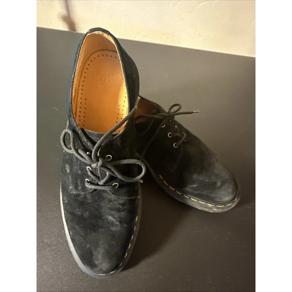 UK10 Men’s Dr Martens Black Suede 3 Eye Derby Lace Up Dress Shoes US 11